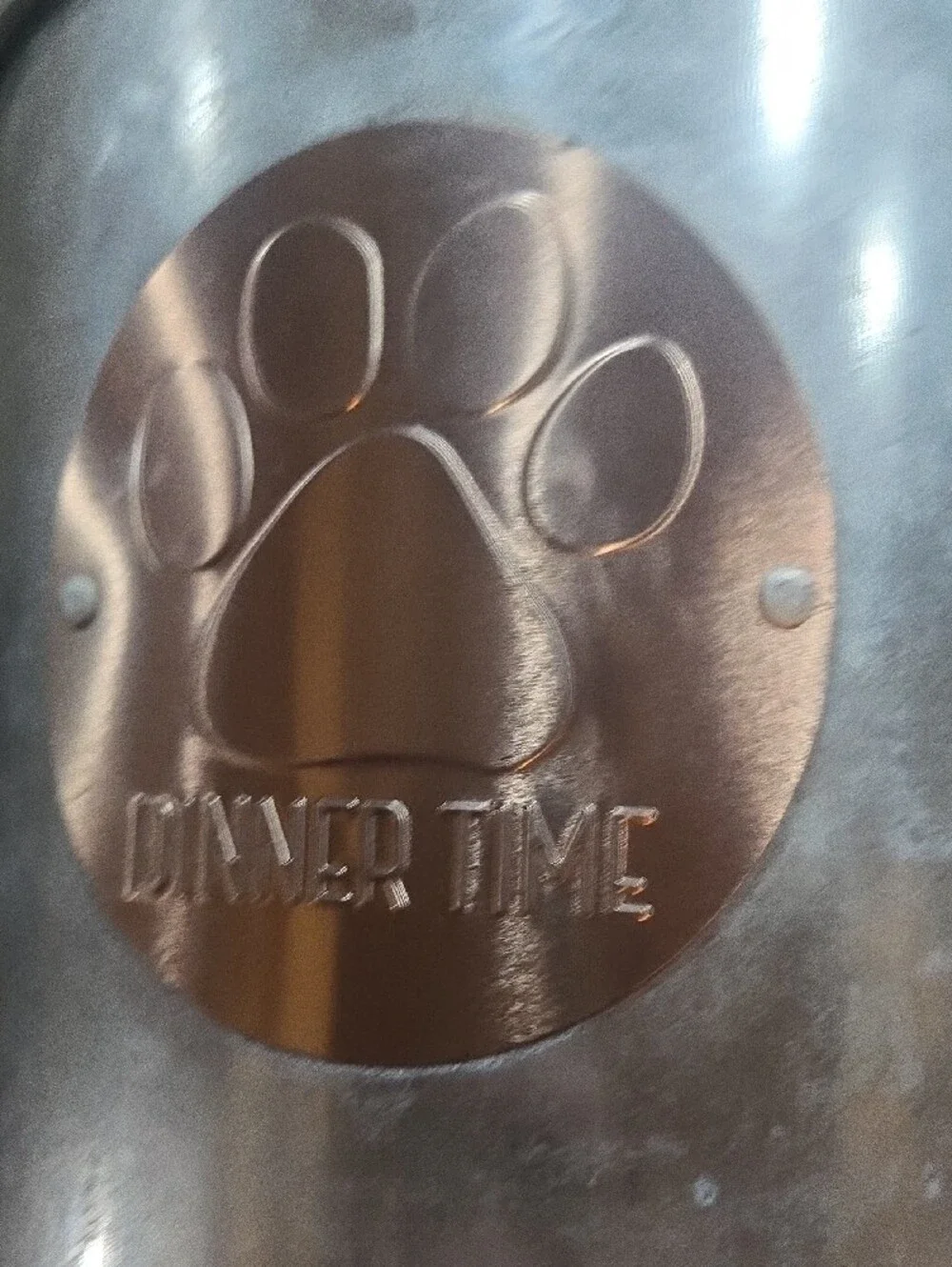 American Atelier Silver & Copper Pet Food Canister